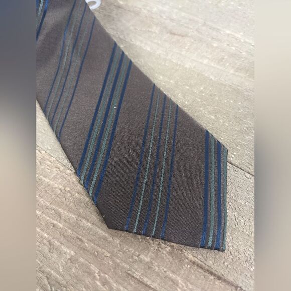 Levi's Men's Silk neck tie Striped Brown Skinny classic - Picture 2 of 5